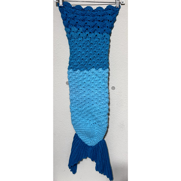 Mermaid Tail Blanket Hand Knit Crochet Costume Girls Sleeping Bag Throw Kids - Picture 5 of 5